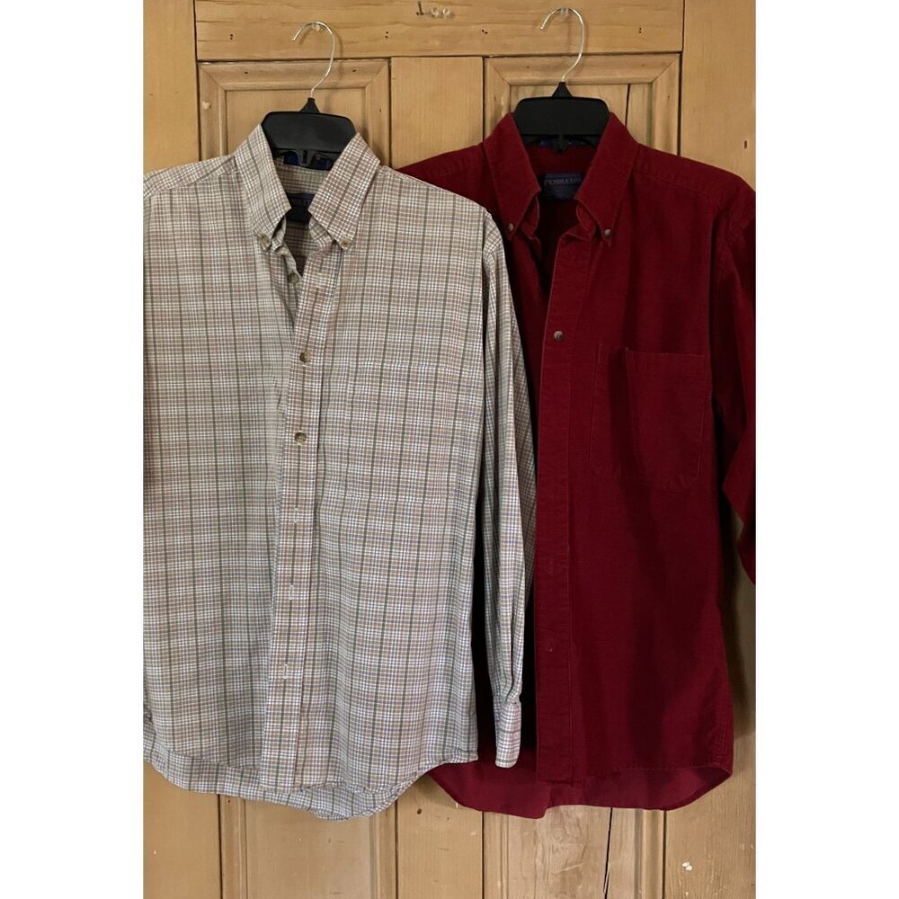 Pendleton Mens Broadway Vancouver Shirt SET OF 2 Shirts Size Small Red FA EXC